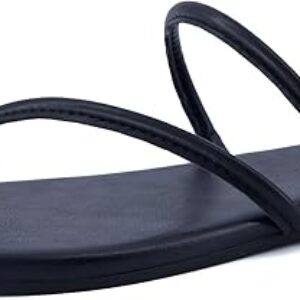 CUSHIONAIRE Resort Women’s Minimalist Strappy Sandals – Lightweight Summer Flat Sandals with Cushioned Footbed