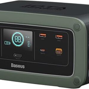 Baseus Portable Power Station ioTa 420W, 288Wh Solar Generator with 90000mAh LiFePO4 Backup Battery, 140W PD3.1 Fast Charging, 2 AC Outlets…