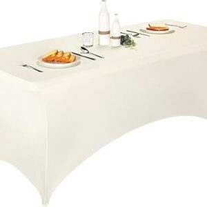 LZY Spandex Table Covers 6 Feet, Stretch/Fitted Table Covers for 6 Feet Folding Table, Rectangular Spandex Table Cloths for Wedding Party o…