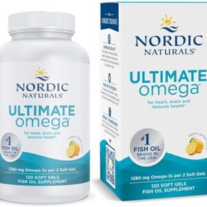 Nordic Naturals Ultimate Omega, Lemon Flavor – 120 Soft Gels – 1280 mg Omega-3 – High-Potency Fish Oil Supplement with EPA & DHA – Promotes…