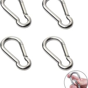 Stainless Steel Carabiner Spring Snap Hook – 304 Stainless Steel Heavy Duty Clips, Carabiner Outdoor, Spring Snap Hook