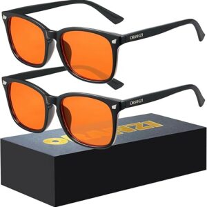 2 pack Blue Light Gaming Glasses Men Woman, Computer Gaming Glasses Men Blue Light Filtering Anti-Fatigue & Eye Strain