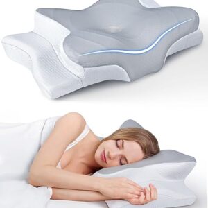 Ultra Pain Relief Cooling Pillow for Neck Support, Adjustable Cervical Pillow Cozy Sleeping, Odorless Ergonomic Contour Memory Foam Pillows…