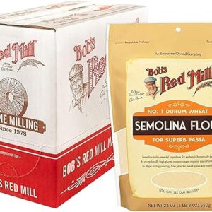 Bob’s Red Mill Semolina Pasta Flour, 24oz (Pack of 1) – Vegan, Kosher