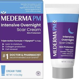 Mederma PM Intensive Overnight Scar Cream, Works with Skin’s Nighttime Regenerative Activity, Clinically Shown to Make Scars Smaller and Le…