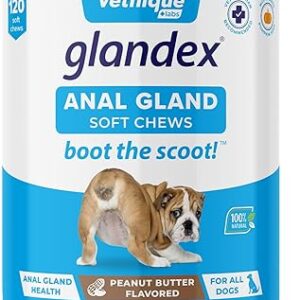 Vetnique Glandex Anal Gland Soft Chew Treats with Pumpkin for Dogs Digestive Enzymes, Probiotics Fiber Supplement for Dogs Boot The Scoot (…