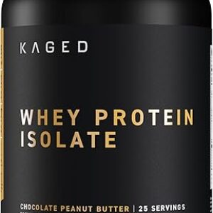 Kaged Whey Protein Isolate Powder, PB Chocolate, 100% Pure Low Lactose Whey, Post Workout Recovery Drink, Support Muscle-Building, 25g per …