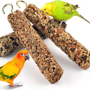 KATUMO Bird Treats Parrot Crunch Sticks Parakeet Grains Mixed Treats Cockatiel Snacks Budgie Food Sticks for Lovebird Conure Myna Canary Pa…