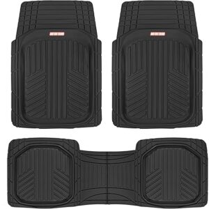 Motor Trend FlexToughXL Floor Mats for Cars Full Set, All-Weather Rubber Automotive Floor Mats, Waterproof Heavy Duty Car Mats, Flexible Fl…