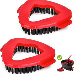 2 Pack Spin Scrub Brush Compatible for Oceda EasyWring 1 Tank System, Shower Scrubber Replacement Head, Hard Bristle Cleaning Brush for Kit…
