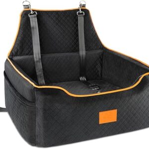 Dog Car Seat for Large/Medium Dog, Booster Seat for Dogs Under 55Lbs or 2 Small, Detachable and Washable Travel Pet Seat with Thick Cushion…