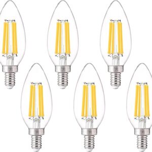 FLSNT 100W Equivalent Candelabra LED Bulbs 5000K Daylight, Dimmable LED Chandelier Light Bulbs for Dining Room, Living Room, Porch, 800LM, …