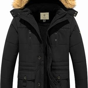 WenVen Men’s Warm Parka Jacket with Hood