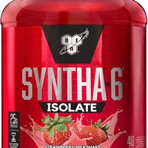 BSN SYNTHA-6 Isolate Protein Powder, Strawberry Protein Powder with Whey Protein Isolate, Milk Protein Isolate, Flavor: Strawberry Milkshak…