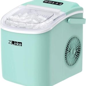 Countertop Ice Maker, Ice Maker Machine 6 Mins 9 Bullet Ice, 26.5lbs/24Hrs, Portable Ice Maker Machine with Self-Cleaning, Ice Scoop, and B…