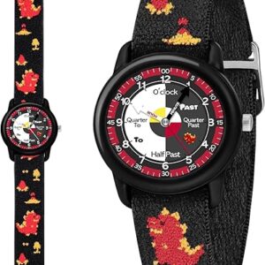 Kids Analog Watches for Girls Boys with Soft Elastic Fabric Strap, Learning Time Waterproof Watch for Ages 3-12 Kids, Gift for Toddler Chil…