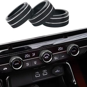 for Honda CRV HRV Accord 2023 2024 for 2022-2024 Civic Center Console AC Knobs Air Conditioning Switch Ring,Black 3pcs