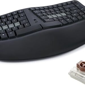 KINESIS mWave Ergonomic Keyboard for PC (Black) | Mechanical Switches | Bluetooth & USB | Programmable | Backlit | Windows Modifiers & Hotk…