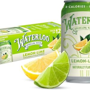 Waterloo Sparkling Water, Lemon-Lime Naturally Flavored, 12 Fl Oz Cans (Pack of 12) – Zero Calories and Zero Sugar or Sweeteners