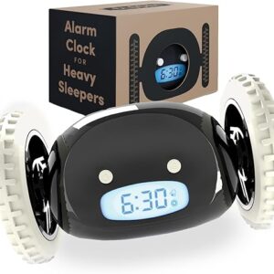 CLOCKY Extra Loud Alarm Clock for Heavy Sleepers on Wheels Rolls Runs Away Vibrating, Easy to Set Super Smart Snooze Digital Bed Shaker Ala…
