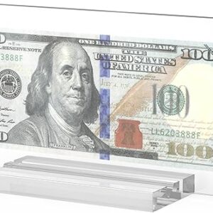 Dollar Bill Frame 1 Pack, Dollar Bill Holder Acrylic Money Case Dollar Frame Display Double-Sided Transparent for Collectors Currency Ticke…