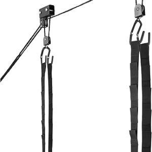 Kayak Storage Hoist – Overhead Pulley System with 125lb Capacity for Canoes, Bikes, Ladders, and More – for up to 12-Foot Ceilings