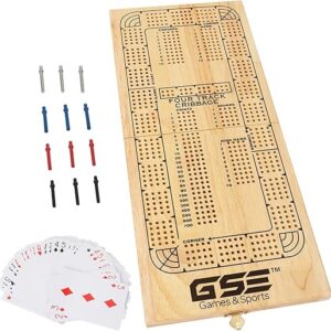 GSE Wooden Folding Cribbage Board Set