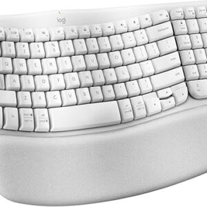 Logitech Wave Keys Wireless Ergonomic Keyboard with Cushioned Palm Rest, Comfortable Natural Typing, Easy-Switch, Bluetooth, Logi Bolt Rece…