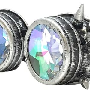UMBRELLALABORATORY Rave Kaleidoscope Goggles Vintage Steampunk Glasses Rainbow Diffraction Lenses