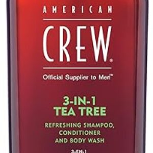 American Crew Shampoo, Conditioner & Body Wash for Men, 3-in-1, Tea Tree Scent, 15.2 Fl Oz