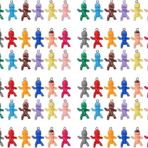 72 Pieces Cute Doll Pendant Multicolor Baby Shape Charms for Earrings Necklace Bracelet DIY Jewelry Making