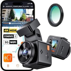 Vantrue E1 Pro 4K Mini Dash Cam Front, STARVIS 2 PlatePix™ HDR Night Vision Car Camera, Built-in 5G WiFi GPS, 1.54” IPS Screen, LTE Suppor…