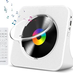 Gueray CD Player Portable Bluetooth Desktop CD Player for Home with Timer Built-in HiFi Speakers with LCD Screen Display Boombox FM Radio U…