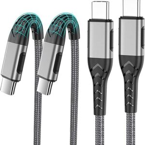 Durcord USB C to USB C Cable, 2Pack 100W 10ft USB C Charger Cable Fast Charging for Android/Phone/Pad, Type C to Type C Charger Braided USB…