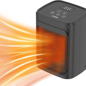 JNDRO Portable Space Heater – 1500W/750W Quiet Ceramic Heater with Adjustable Thermostat, Fast Heating for Indoor Room, Office, Desk, ETL C…