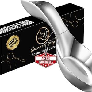 Break-Proof Kitchen Spoon Rest for Stove Top – Premium Stainless Steel Spoon Holder for Kitchen Counter – Mirror-Polished, Heavy-Duty with …