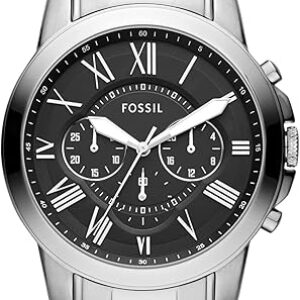 Fossil Men’s Grant Quartz Stainless Steel and Leather Chronograph Watch
