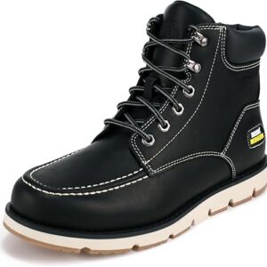 Mens Work Boots Moc Toe Wedge Botas De Trabajo Para Hombre Soft Toe Non Slip Industrial Construction Leather Boots/Shoes For Men Women