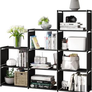 MOYIPIN Bookshelf, Assembled Storage Rack, Bedroom Living Room Vertical Cabinet Bookshelf, Double Row 9-Grid Multi-Functional Storage Equip…