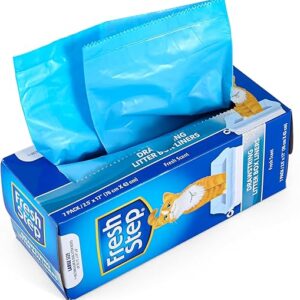 Fresh Step Drawstring Cat Litter Box Liners, Fresh Scent, Size Large,2.5″x17″ – 7 Count | Kitty Litter Bags, Cat Litter Liners for All Cats…