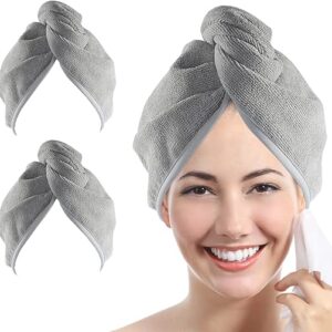 YoulerTex Microfiber Hair Towel Hair Wrap: 2 Pack 10X26 Hair Dryer Towels for Women Absorbent Turban Twist Drying Shower Cap Curly Hair Pro…