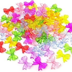 Honbay 100G(73pcs) Beautiful Acrylic Bow Beads for Jewelry Making or DIY Crafts – Assorted Colors