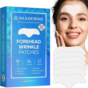 Forehead Wrinkle Patches with Aloe, Collagen, Vitamin E, Anti Wrinkle Patches, Forehead Wrinkles Treatment 12Pcs