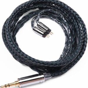 Linsoul Tripowin Zonie IEM Cable, 16 Core Silver Plated Earphone Upgraded Cords, 1.25m SPC in Ear Monitor Cable for 7hz Zero:2 Orchestra Li…