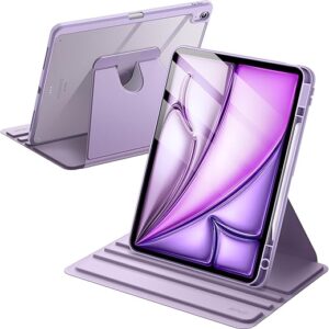 JETech Rotating Case for iPad Air 13-Inch M3/M2 (2025/2024) with Pencil Holder, 360 Degree Rotation Protective Stand Cover Clear Back, Auto…