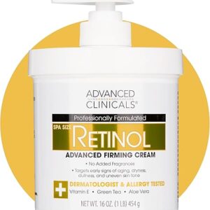 Advanced Clinicals Retinol Body Lotion & Face Moisturizer | Visible Anti Aging Skin Care Retinol Body Cream For Women & Men Targets Look Of…