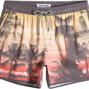 maamgic Mens Boys Short 80s 90s Vintage Swim Trunks with Mesh Lining Quick Dry Swim Suits Board Shorts
