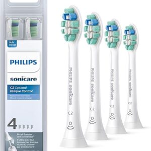 Philips Sonicare Optimal Plaque Control Replacement Toothbrush Heads, HX9024/65, BrushSync™ Technology, White 4-pk