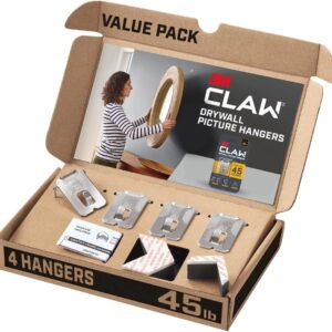 3M CLAW(TM) 45 lb. Drywall Picture Hanger With Spot Markers, Heavyweight Hanging Solution for Room Decor and Office Decor, Including Mirror…