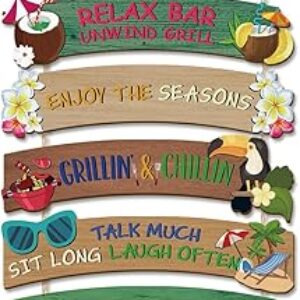 TOARTi Hawaii Tiki Bar Welcome Summer Wooden Sign Plaque Hanging(11.4”x30.3”), Funny Hawaiian Luau Party Tiki Totem Wall Decor, Vintage F…
